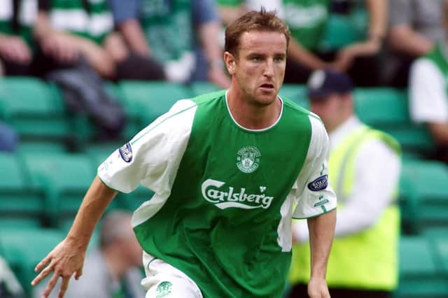 Grant Brebner, in action for Hibs in 2003, has been appointed interim head coach of Melbourne Victory. Pic: SNS Group