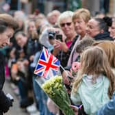 Princess Royal, Anne, speaks to the crowd as she visits Glasgow City Chambers, on September 15, 2022, in Glasgow. Picture: Ewan Bootman/SNS Group