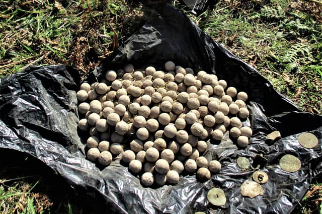 The hoard of musket balls found at a ruined croft in Lochaber. PIC: Conflicts of Interest.