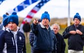Donald Trump yesterday at his golf course at Menie in Aberdeenshire, where he cut ground on a second 18-hole course which will be named after his Scottish mother. PIC: Contributed.