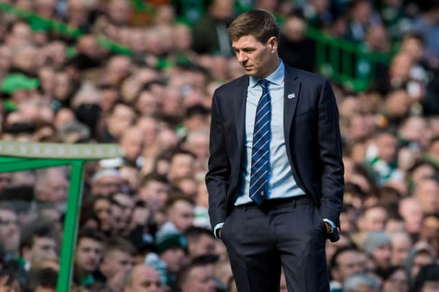 Rangers manager Steven Gerrard during the 2-1 defeat to Celtic in March, 2019. Picture: SNS