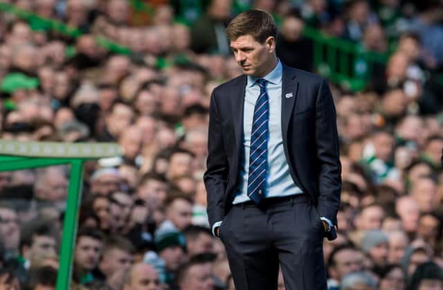Rangers manager Steven Gerrard during the 2-1 defeat to Celtic in March, 2019. Picture: SNS