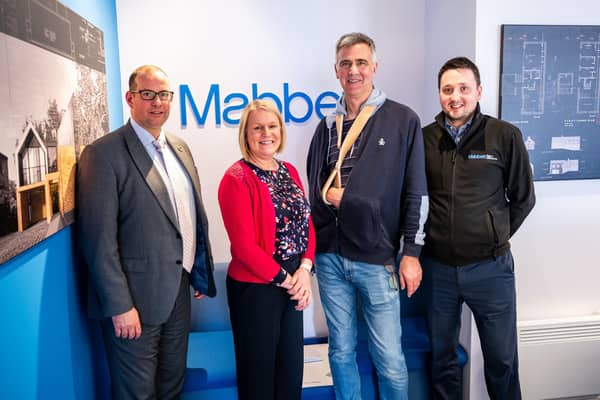 Derek McNab (MD, Mabbett), Paula Nicol (deputy CEO, Inverness Chamber), Colin Marr (CEO, Inverness Chamber) and James Forbes (director, engineering at Mabbett).