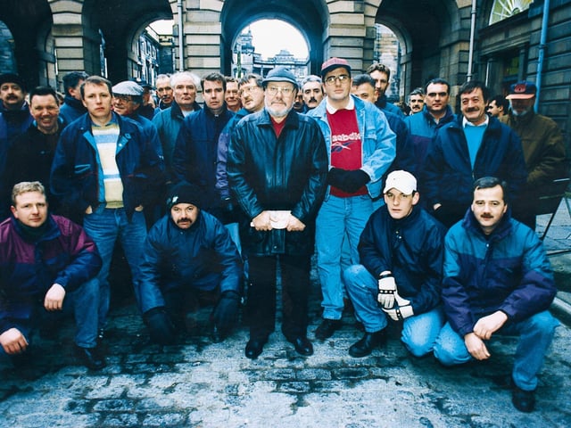Schools in Edinburgh closed in winter 1996 as janitors staged a wildcat strike outside the City Chambers.
