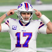 Josh Allen of the Buffalo Bills is having a good season but his decision-making could be better. Picture: Billie Weiss/Getty Images