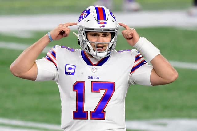 Josh Allen of the Buffalo Bills is having a good season but his decision-making could be better. Picture: Billie Weiss/Getty Images
