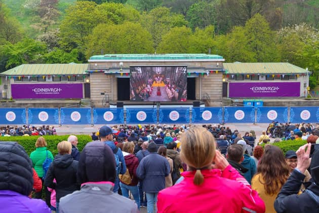The Ross Bandstand arena in Princes Street Gardens was opened to the public to show TV coverage of the Coronation of King Charles last year. Picture: Scott Louden