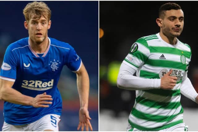 Filip Helander scored the last time the teams met at Ibrox, but Giorgos Giakoumakis is in form up front for Celtic (Pictures: SNS)
