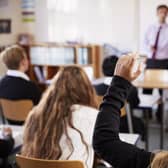 Student Raising Hand To Ask Question In Classroom. Picture: Adobe Stock