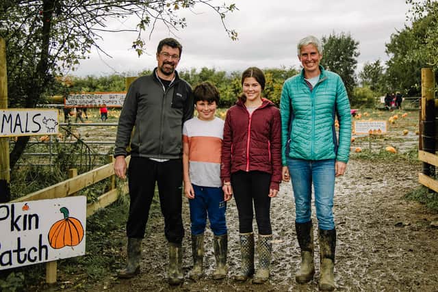 Jenny and John Fyall with Isabel, 11, and Thomas, nine. Picture: Karina Emslie Photography