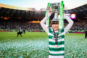 Kyogo Furuhashi was the match winner for Celtic in the League Cup final. (Photo by Alan Harvey / SNS Group)