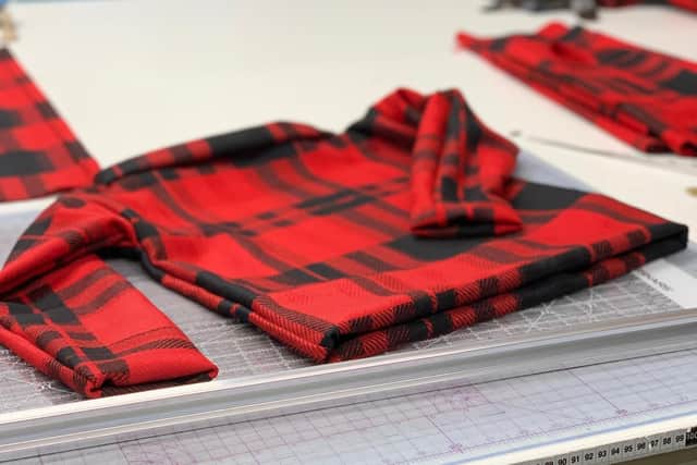 The special birthday tartan created by Prickly Thistle for Dennis the Menace