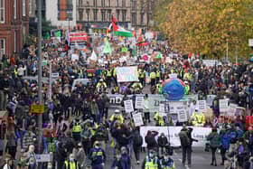 Demonstrators during the Fridays for Future Scotland march through Glasgow during the Cop26 summit in Glasgow. Picture date: Friday November 5, 2021.