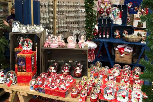 Snowglobes are also on sale.
