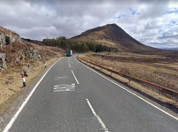 Traffic Scotland reported the crash on the A82 between Altnafeadh and Glencoe on Tuesday afternoon.