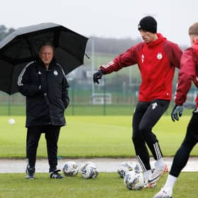 New Aberdeen manager Neil Warnock oversees his first training session at Cormack Park.