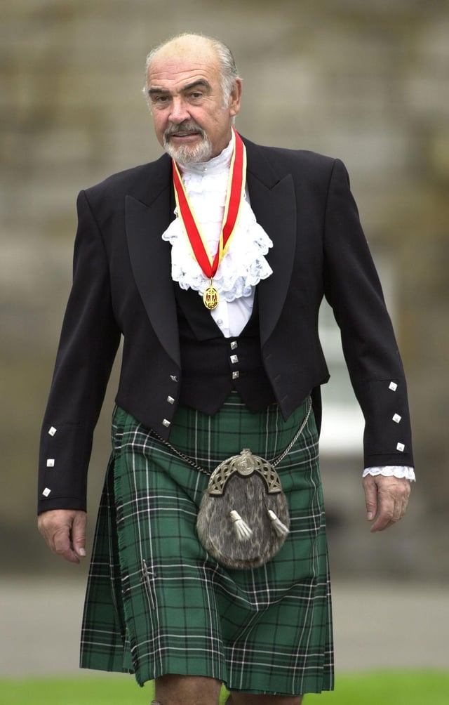 Sir Sean Connery after being knighted by the Queen at the Palace of Holyroodhouse in 2000. Picture: David Cheskin/PA.