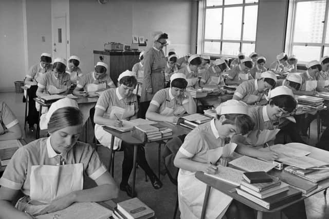 Student nurses in 1968 spent little time in the classroom compared to today's entrants (Picture: Fox Photos/Getty Images)