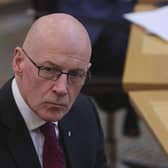 Scotland's Deputy First Minister John Swinney  at the Scottish Parliament in Holyrood, Edinburgh.