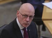 Scotland's Deputy First Minister John Swinney  at the Scottish Parliament in Holyrood, Edinburgh.