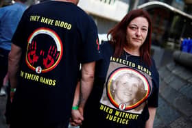 A bombshell report published on May 20, 2024 revealed more than 30,000 people were infected with viruses such as HIV and hepatitis after being given contaminated blood in Britain between the 1970s and 1990s (Picture: Benjamin Cremel / AFP / Getty)