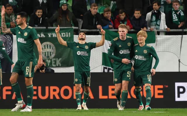 Liel Abada celebrates his goal for Celtic.