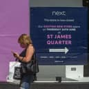 A sign in the former Next store directs customers to the St James Quarter   Picture: Lisa Ferguson