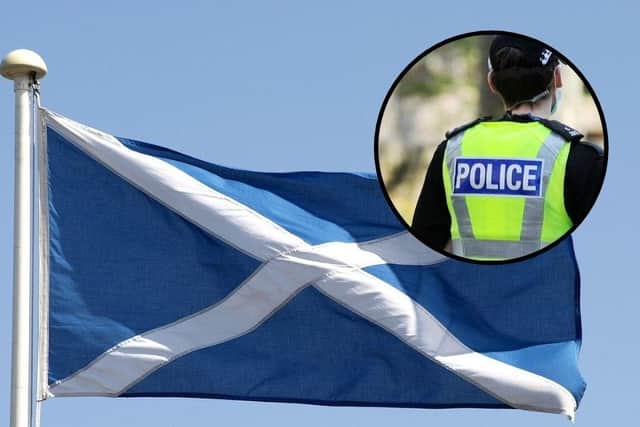 The flags were stolen amid the excitement during the Scotland v England Euros 2020 match.