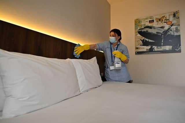 Guests at Scotland’s proposed quarantine hotels will be “allowed to behave like human beings”, according to the national clinical director.  (Photo by BEN STANSALL/AFP via Getty Images)