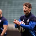 Assistant coach (skills coach) Pete Horne during a Scotland training session.