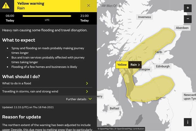 The yellow warning for Friday. Picture: Met Office
