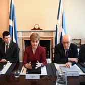 Nicola Sturgeon chairs her final Cabinet meeting in March last year. Picture: Andy Buchanan/pool/Getty Images
