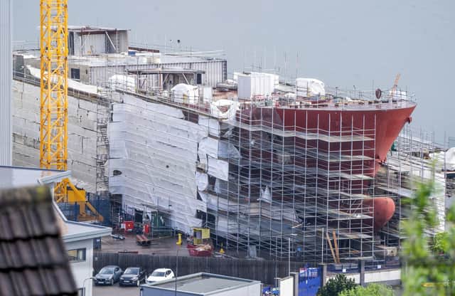 One of two ferries being built at the Ferguson Marine shipyard in Port Glasgow, pictured in May (Picture: Jane Barlow/PA Wire)