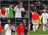 England players, including Luke Shaw, Mason Mount and Jack Grealish took off their silver medals during the presentation ceremony (BBC/Getty Images)