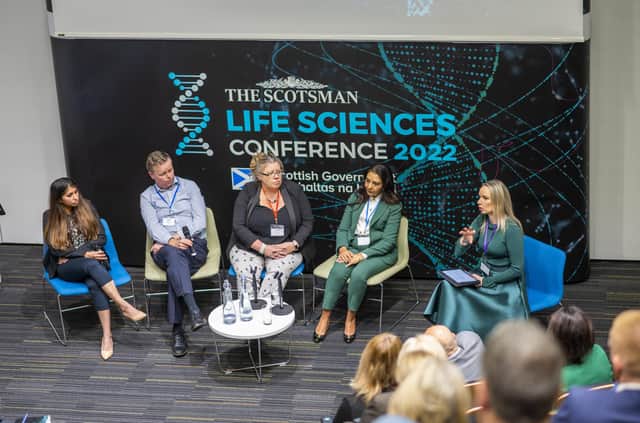 From left to right, Ishani Malhotra, Mike Piper, Sarah Lynagh and Rabinder Buttar shared their experiences and expertise with Alix Mackay at the session. Picture: Phil Wilkinson