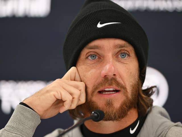 Tommy Fleetwood speaks in a press conference prior to the Alfred Dunhill Links Championship, which starts on Thursday. Picture: Octavio Passos/Getty Images.