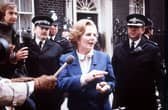 Margaret Thatcher outside 10 Downing Street in 1979. PA Photo.