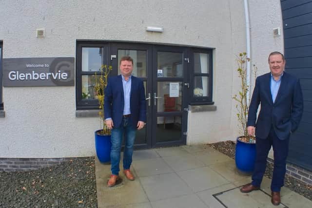From left: Avondale Care Scotland directors Adrian and Graeme Hendry outside Glenbervie. Picture: contributed.