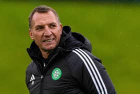 Celtic manager Brendan Rodgers takes a training session on Tuesday ahead of the Champions League clash with Atletico Madrid. (Photo by Craig Williamson / SNS Group)