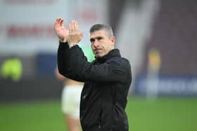 Nick Montgomery applauds the Hibs fans after the 2-2 draw against Hearts.