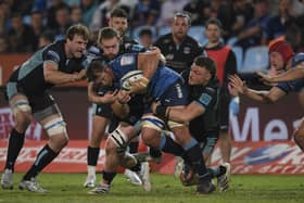 Glasgow Warriors finished second best to the Bulls when the sides met at Loftus Versfeld during the United Rugby Championship on 29 April 2022.  (Photo by Sydney Mahlangu/BackpagePix/Shutterstock)