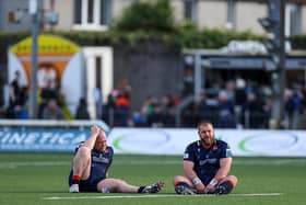 Edinburgh's WP Nel and Boan Venter look dejected after the game in Connacht.