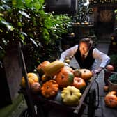 Edinburgh's iconic five-star Witchery by the Castle is celebrating Halloween on Sunday by unveiling a public display of 500 pumpkins. Photograph David Cheskin.