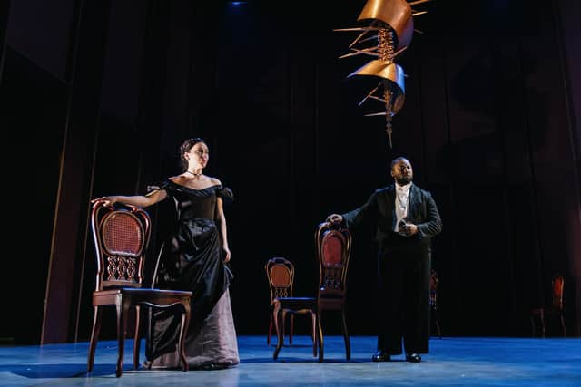 Lindsey Campbell as Anna and Ray Sesay as Levin in Anna Karenina at the Lyceum PIC: Robbie McFadzean