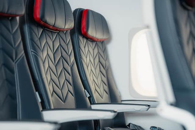 You will find materials supplied by Scottish Leather Group used for many aircraft seats.