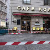 A deserted cafe in Vienna after a temporary lockdown was imposed in Austria. Photo by Thomas Kronsteiner/Getty Images