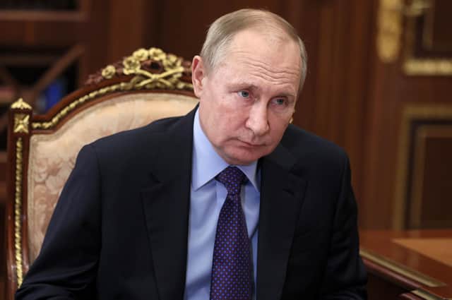 There are fears Russian President Vladimir Putin could order an invasion of Ukraine this month (Picture: Alexei Nikolsky, Sputnik, Kremlin pool photo via AP)