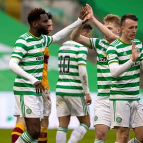 Odsonne Edouard celebrates after scoring to make it 2-0 to Celtic in their win at home to Motherwell. (Photo by Alan Harvey / SNS Group)