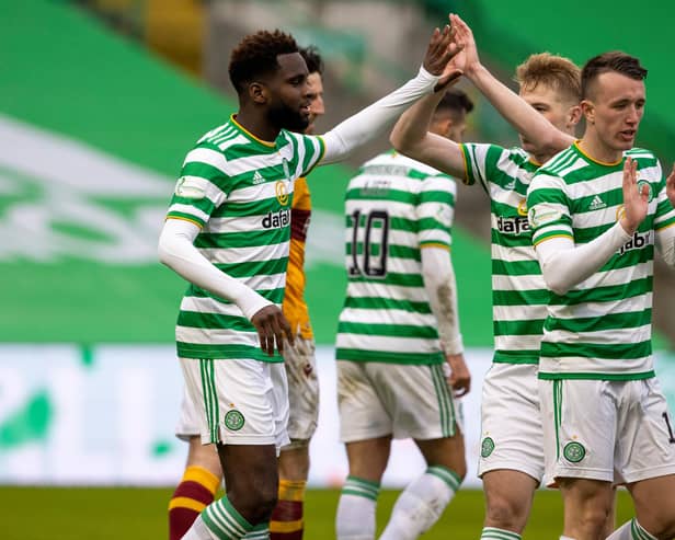 Odsonne Edouard celebrates after scoring to make it 2-0 to Celtic in their win at home to Motherwell. (Photo by Alan Harvey / SNS Group)