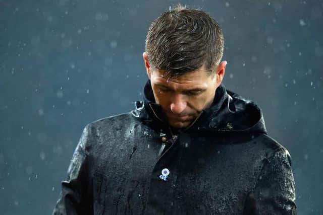 Steven Gerrard cuts a dejected figure at the end of Rangers' Betfred Cup Final defeat against Celtic at Hampden in December 2019. The Ibrox manager says his team have passed up too many opportunities to win cup competitions during his time at the club. (Photo by Alan Harvey / SNS Group)